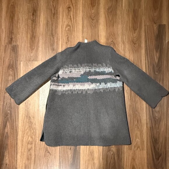 Marla Wynne Wool Blend Embroidery Topper Coat Womens Large Long Sleeve NWOT - Picture 11 of 11